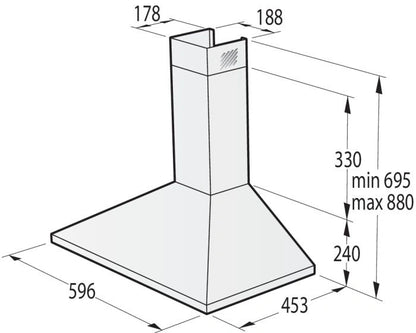 Gorenje Built In Hood Pyramid Design 60 cm |WHC624EX
