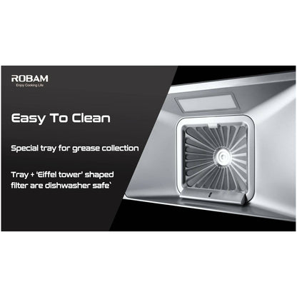 Robam Built in Range Hood | Deep Cavity type | Model: A829 | 90cm | Airflow: 1200 m3/hr | Pressure: 420 Pa | Noise: < 57dB|A829