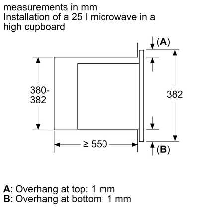 Bosch | Series 2 built-in microwave 59 x 38 cm Stainless steel