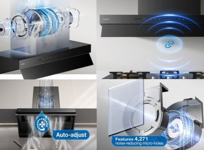 Robam Range Hood | Hurricane Technology | Dual-Vent Series | Model: CXW-260-87H2S | 90cm | Airflow: 1620m3/hr | Pressure: 1300 Pa | Noise: < 39dB - Urbancucine 