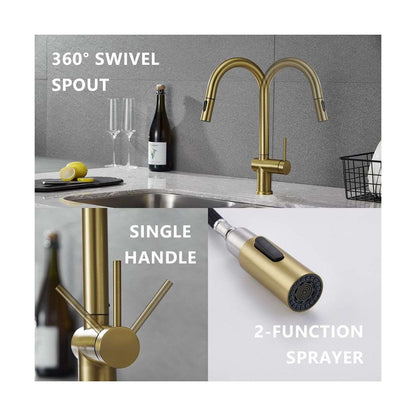 Suizak Kitchen Faucet With Pull Out Spray |SZF11804BG