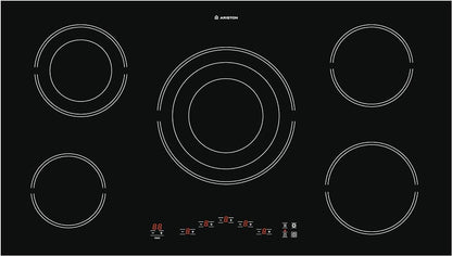 Ariston 5 Radiant Plate Burner Touch Control Built-in Electric Hob Black 90cm|HR9012B