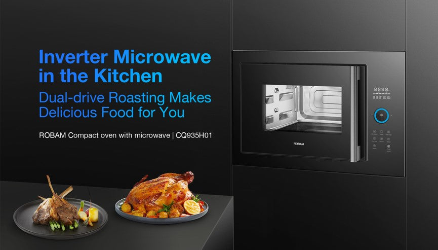 Compact Oven with Microwave | Model: CQ935 | Inverter Flat Bed Microwave | Dual Drive Roasting | 26L | Full Black Design - Urbancucine 