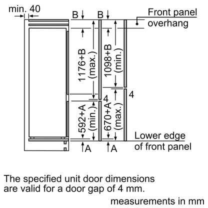 Bosch | Series 2 built-in fridge-freezer with freezer at bottom 177.2 x 54.1 cm sliding hinge KIV87NSE0M