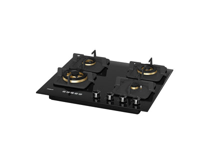 Robam Built in Gas Hob Black Gold Series | Model: B420 | Premium Brass Burners |Explosion Proof 8mm Black Glass | 60cm width|B420