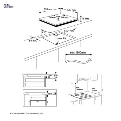Electrolux 60cm UltimateTaste 300 built-in induction hob with 4 cooking zones |LIB60420CK