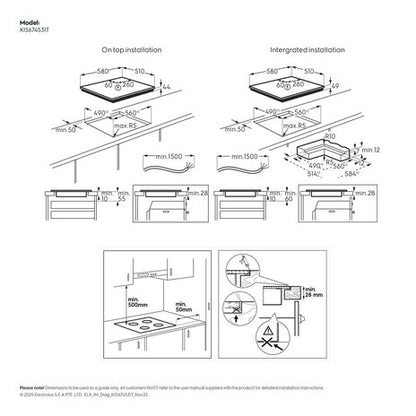 Electrolux 60cm 800 SenseBoil&Fry built-in induction hob with 4 cooking zones |KIS67453IT