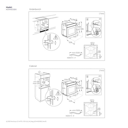 Electrolux 60cm 300 Series built-in single oven with 65L capacity |KOHHE00BX - Urbancucine 