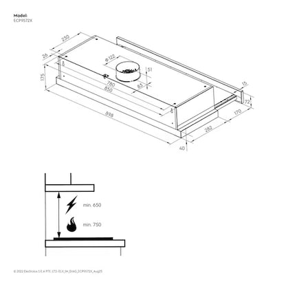 Electrolux 90cm 300 Series pull-out extractor hood |ECP9572X