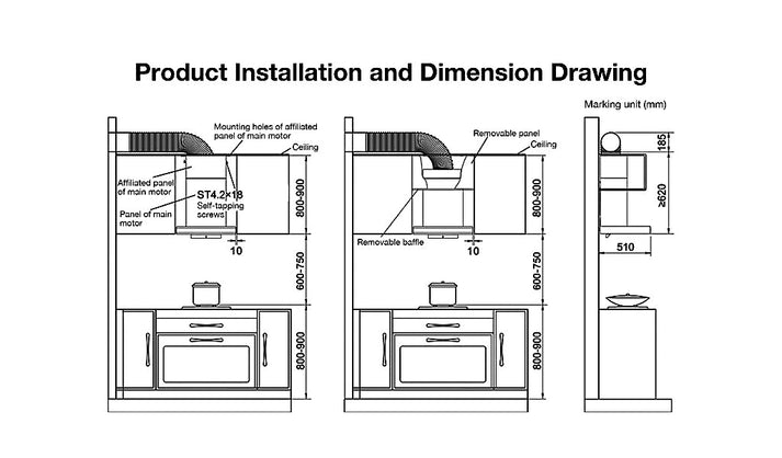 Robam Range Hood T-shaped type 90cm | A8323