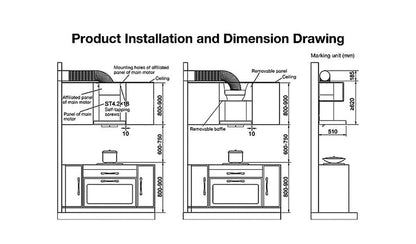 Robam Range Hood T-shaped type 90cm | A8323
