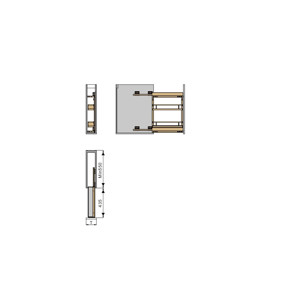 Elite Side Install Wooden Tray Basket |V001 CH - Urbancucine