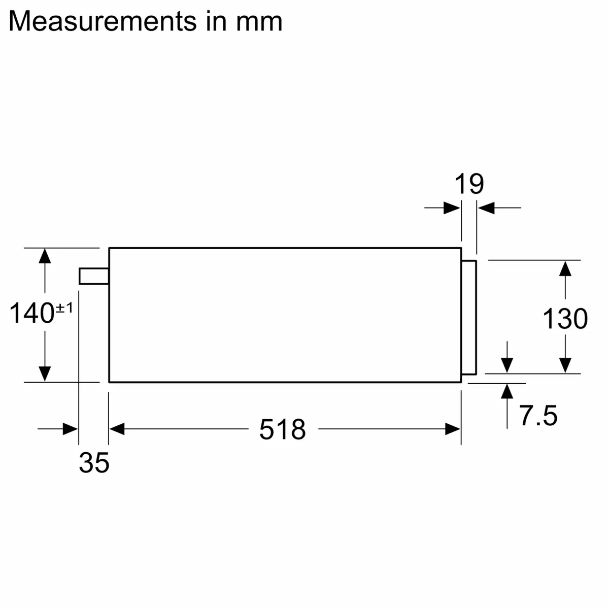 Siemens Built In Warming Drawer 60cm |BI710C1B1B