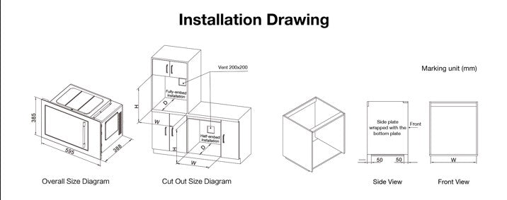 Compact Oven with Microwave | Model: CQ935 | Inverter Flat Bed Microwave | Dual Drive Roasting | 26L | Full Black Design - Urbancucine 