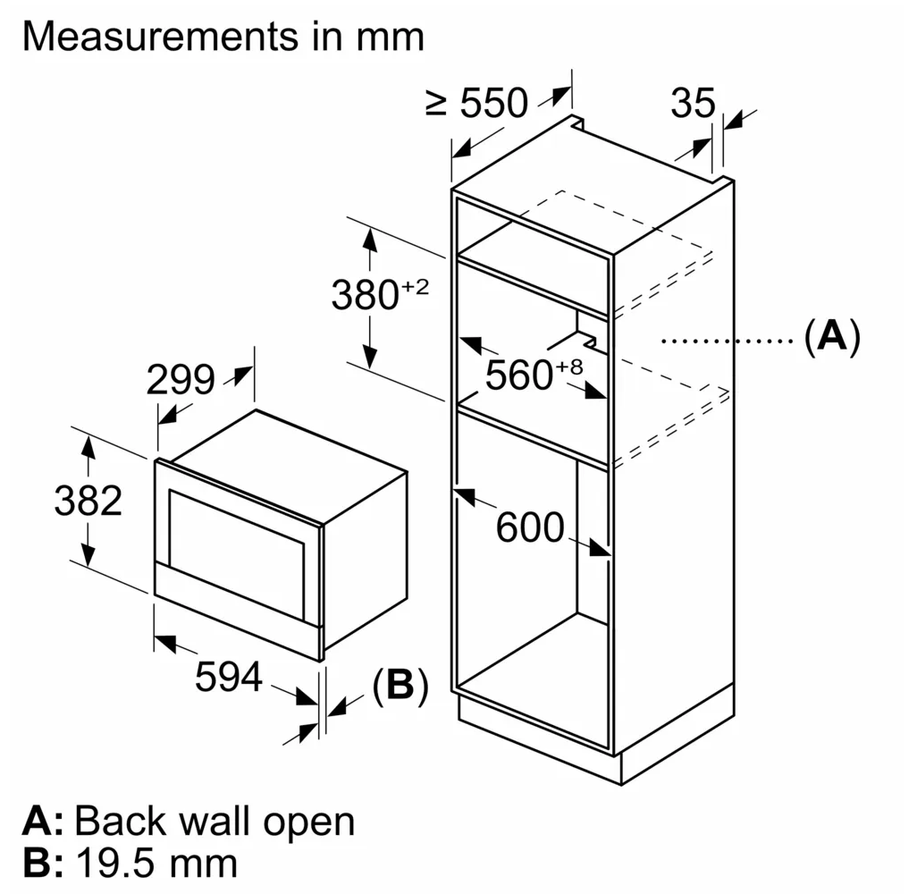 Siemens Built In Microwave, 21 L | BE732L1B1M