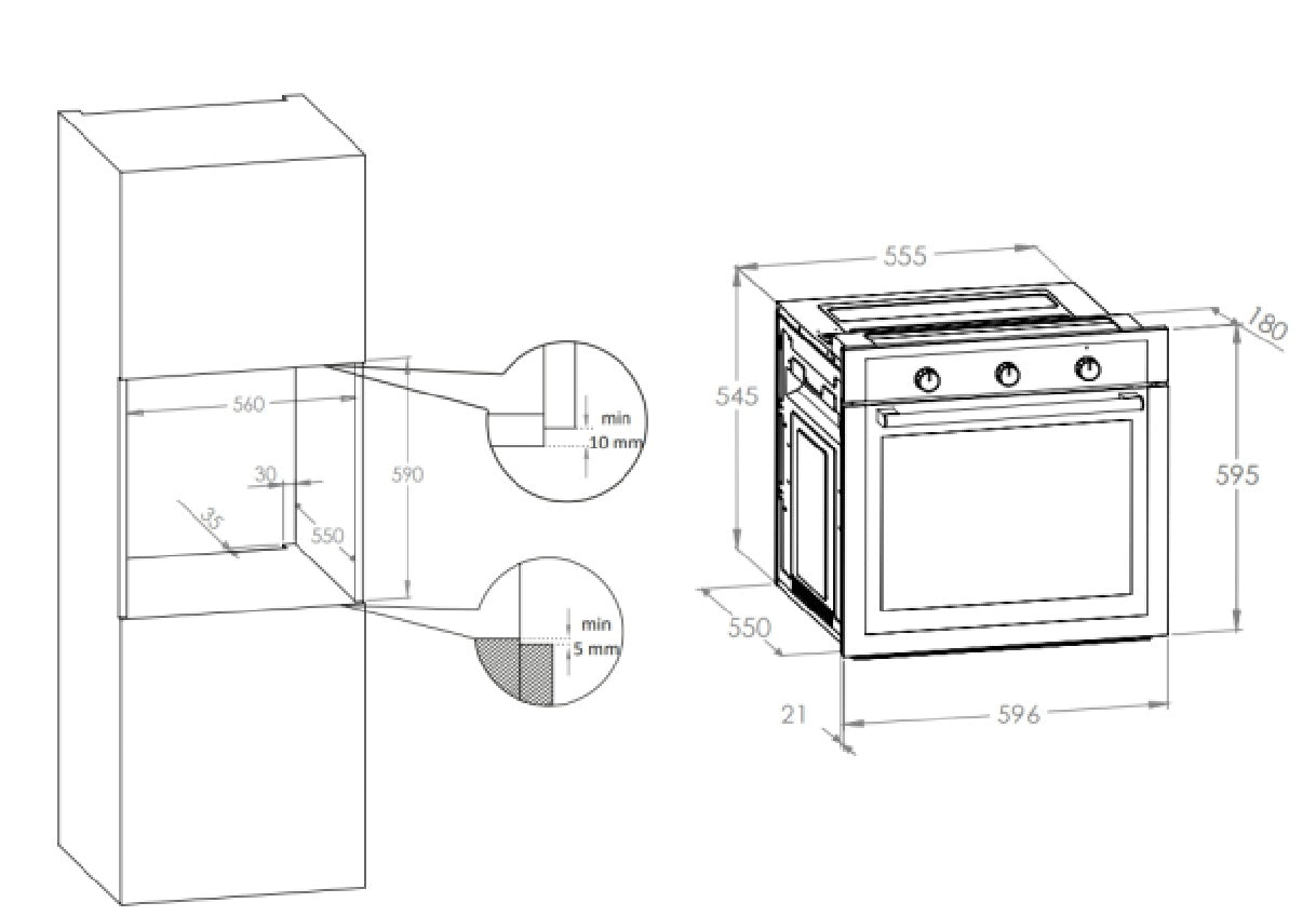 CARYSIL BUILT IN LINEAR ELECTRIC OVEN |LI OV EL 60 9F BG