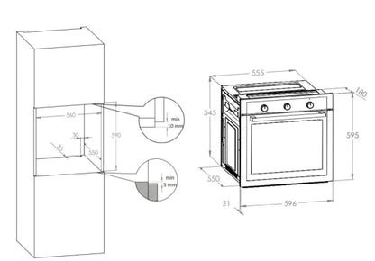 CARYSIL BUILT IN LINEAR ELECTRIC OVEN |LI OV EL 60 9F BG
