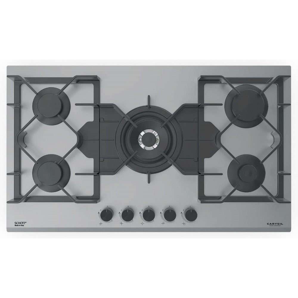 Carysil Built in Titanium Glass Gas Hob 90cm |TI HO GS 90 5Z TG