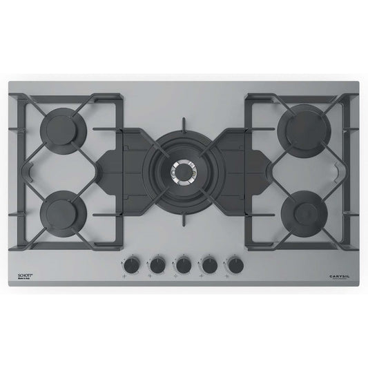 Carysil Built in Titanium Glass Gas Hob 90cm |TI HO GS 90 5Z TG