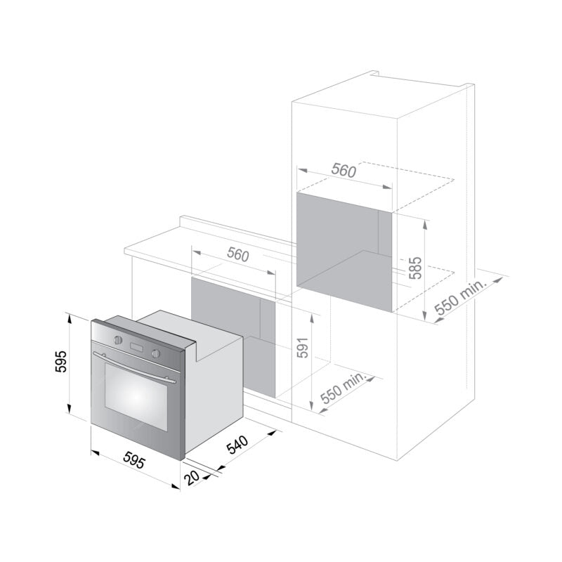 Elba Built-In Electric Oven 60 cm|EL8 XLB