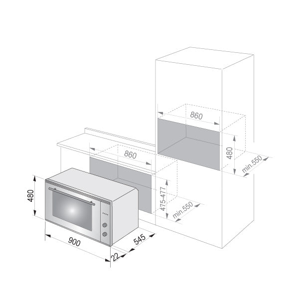 ALGOR Built in Electric Oven 90cm|AG90BIOV-E