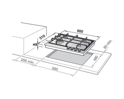 Elba Built-in Gas Hobs 60 cm|ELIO 65-445 L