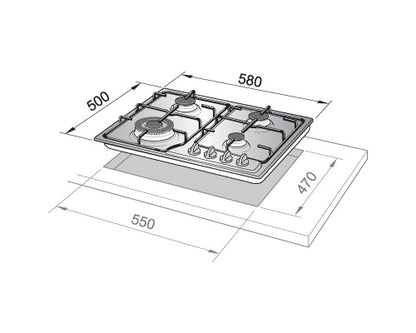 Elba Built-in Gas Hobs 60 cm|EF60-440 X