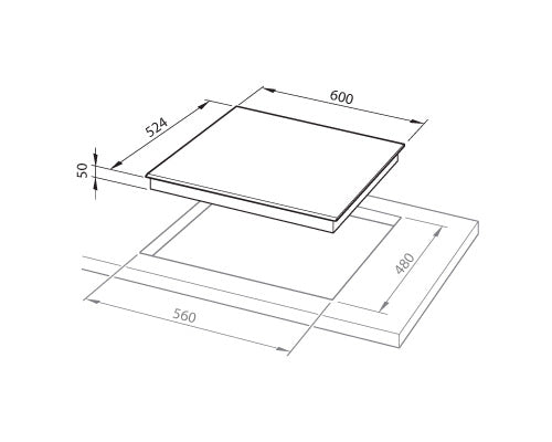 Elba Built-in Vitroceramic Hobs 60cm|EVC 614 FK