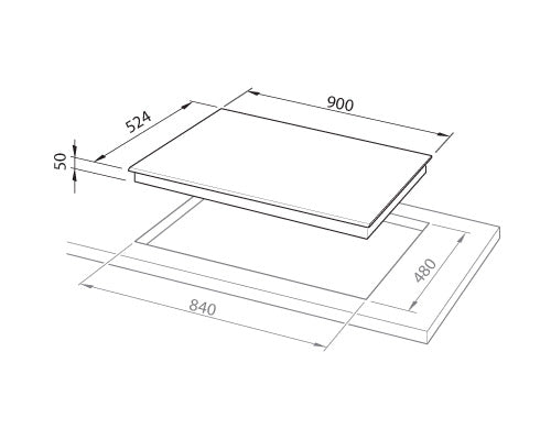 Elba Built-in Vitroceramic Hobs 90cm|EVC 915 SK