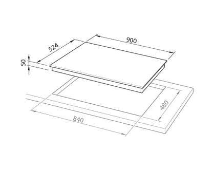 Elba Built-in Vitroceramic Hobs 90cm|EVC 915 SK