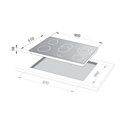 ALGOR Vitro ceramic Hob 90cm |AL-H95VC - Urbancucine 