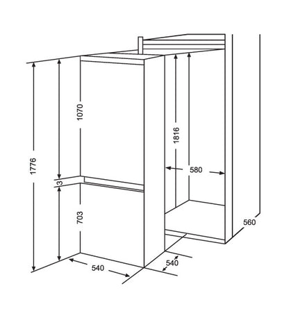 Elba Built In Combi Refrigerators|IGO34BIC