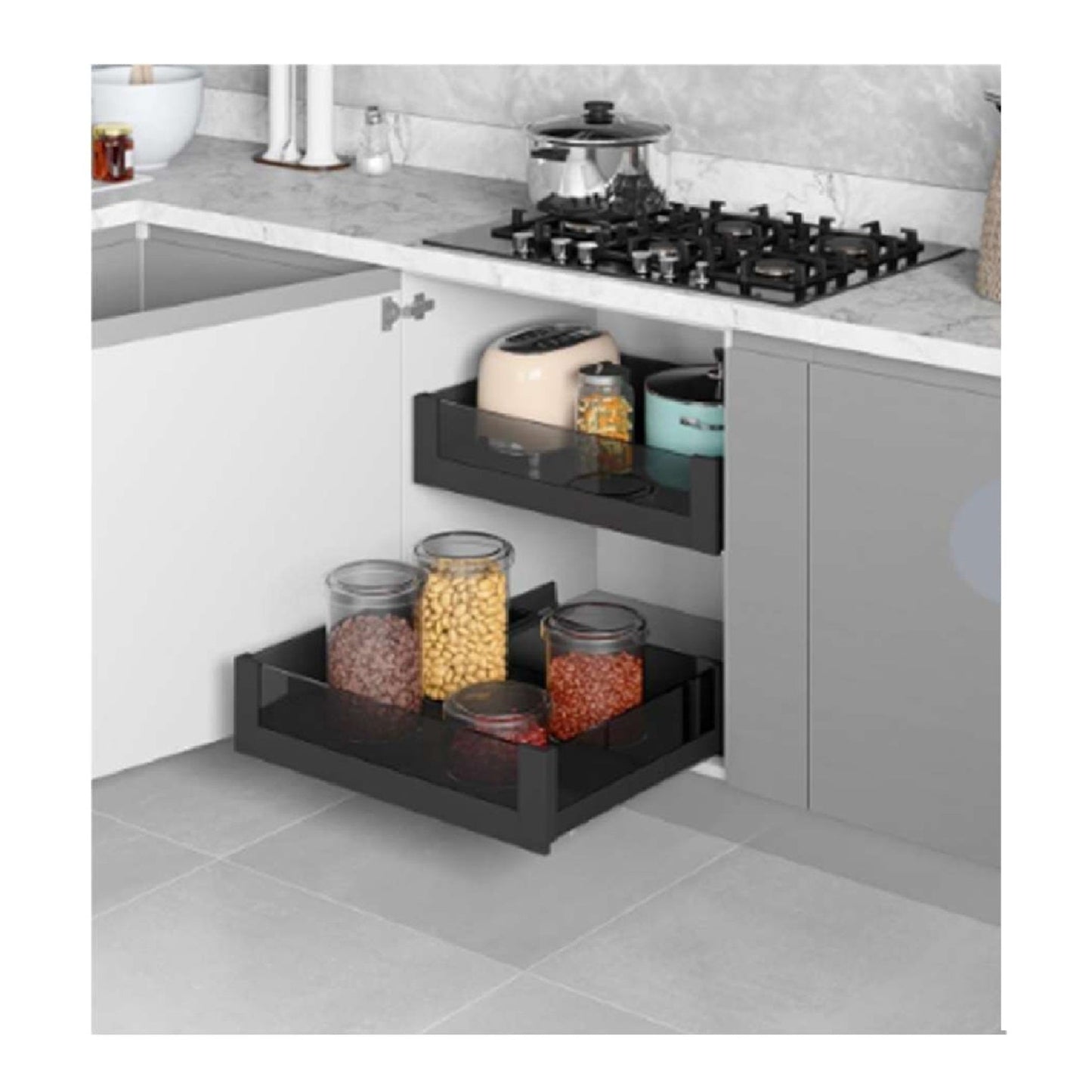 INDOUX DRAWER WITH GLASS & BOTTOM 80cm