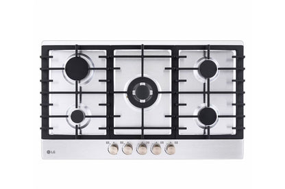 LG Built in 900 Gas Cooktop with 5 burners Stainless Steel |CG5Z3626S - Urbancucine 