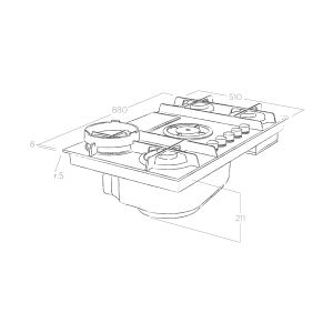 Elica Nikolatesla Flame Built-in Gas Hob 88 cm| Nikolatesla Flame IT21568