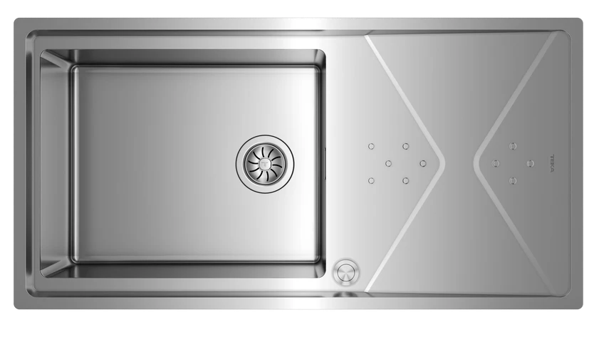 Teka Top/Flush reversible stainless steel sink with one bowl and one drainer|Brooklyn 60 M-XP 1B 1D PLUS
