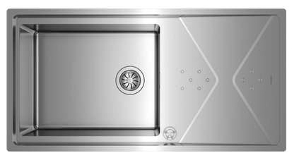 Teka Top/Flush reversible stainless steel sink with one bowl and one drainer|Brooklyn 60 M-XP 1B 1D PLUS