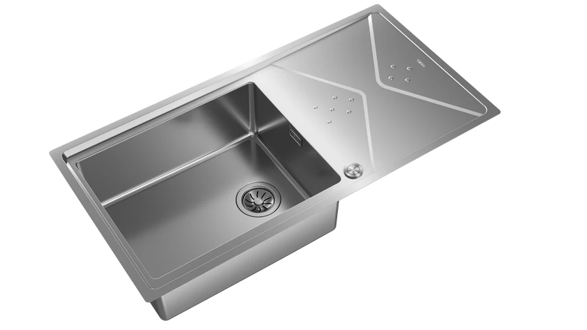 Teka Top/Flush reversible stainless steel sink with one bowl and one drainer|Brooklyn 60 M-XP 1B 1D PLUS - Urbancucine 