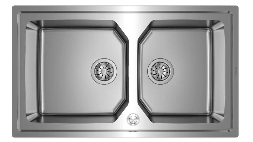 Teka Top/Flush stainless steel sink with two bowls and SilentSmart|Brooklyn 90 M-XP 2B