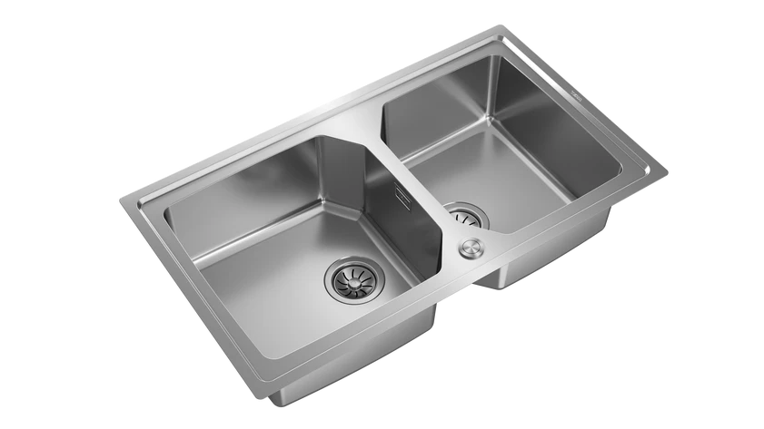 Teka Top/Flush stainless steel sink with two bowls and SilentSmart|Brooklyn 90 M-XP 2B - Urbancucine 