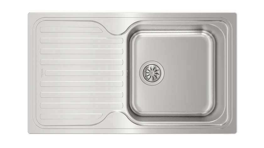 Teka Inset stainless steel sink with one bowl and one drainer|Classic 1B 1D