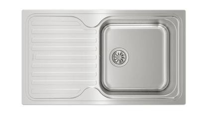 Teka Inset stainless steel sink with one bowl and one drainer|Classic 1B 1D