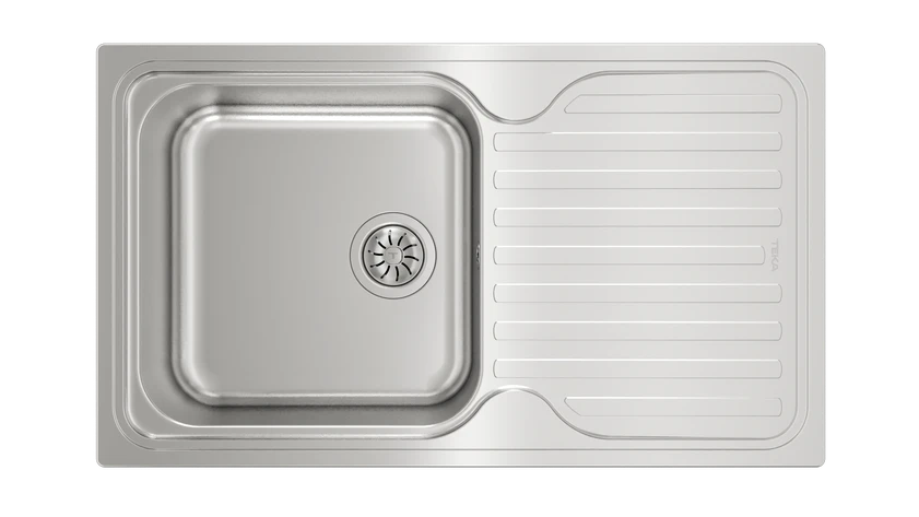 Teka Inset stainless steel sink with one bowl and one drainer|Classic 1B 1D
