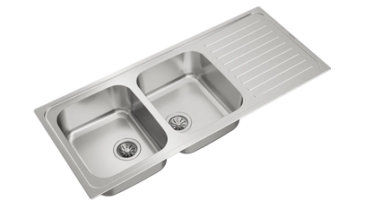 Teka Inset stainless steel sink with two bowls and one drainer|Classic 2B 1D