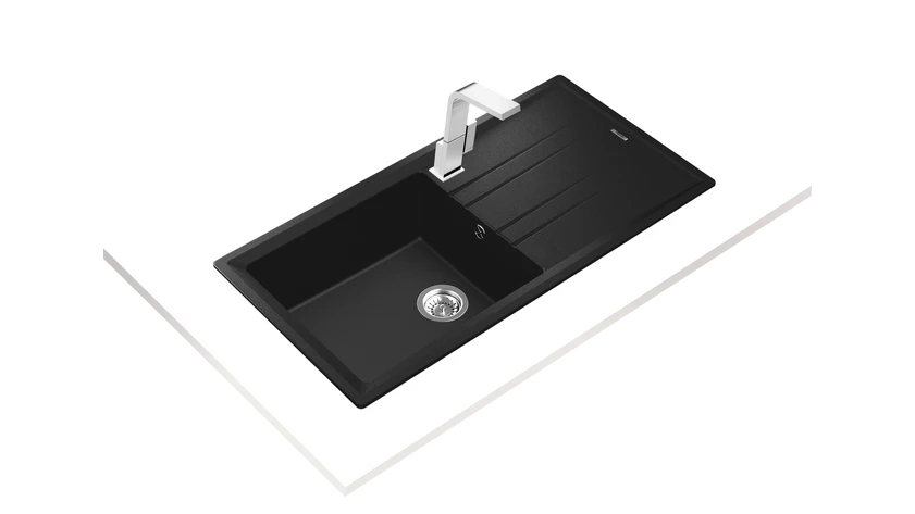 Teka Inset Tegranite Sink with one bowl and one drainer|STONE 60 L-TG 1B 1D BC - Urbancucine 