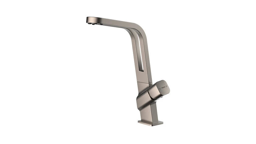 Teka Single lever kitchen tap with revolutionary open spout concept|ICO 915 Titanium