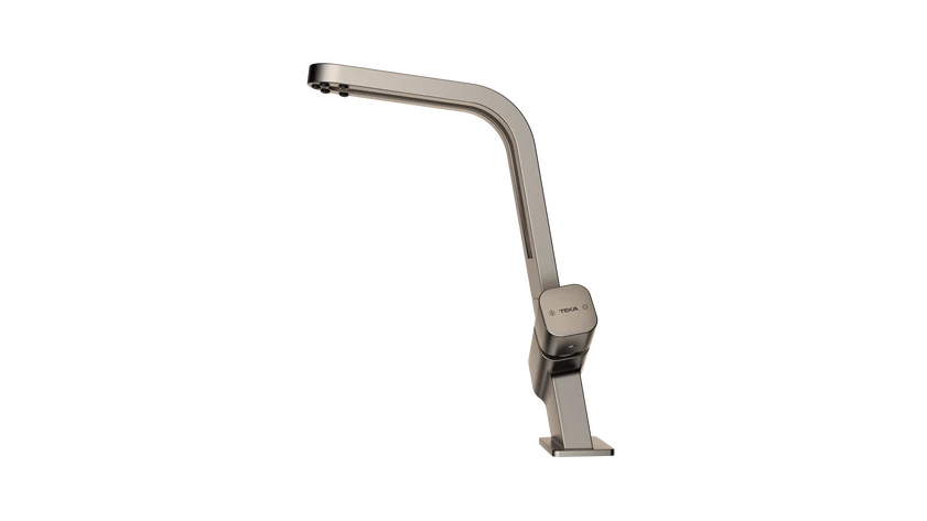 Teka Single lever kitchen tap with revolutionary open spout concept|ICO 915 Titanium