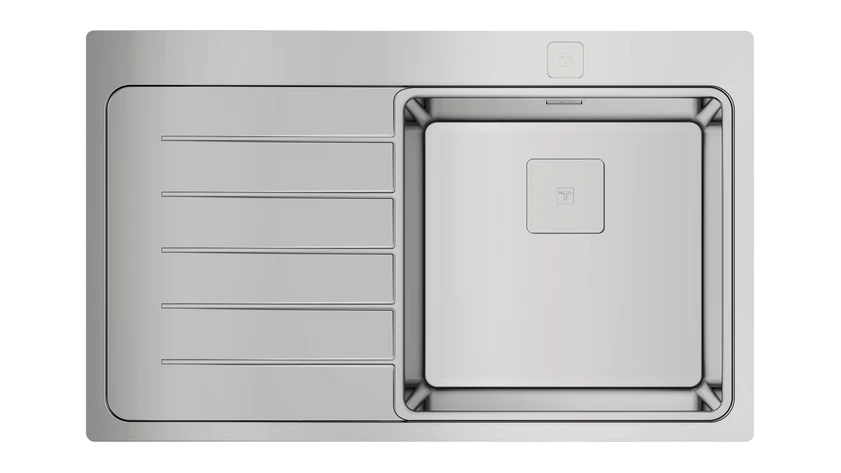 Teka Inset stainless steel sink with one bowl and one drainer|Zenit RS15 1B 1D 86
