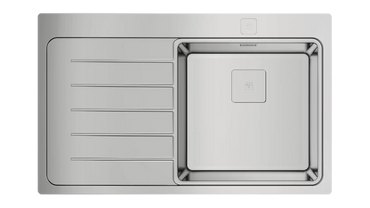 Teka Inset stainless steel sink with one bowl and one drainer|Zenit RS15 1B 1D 86