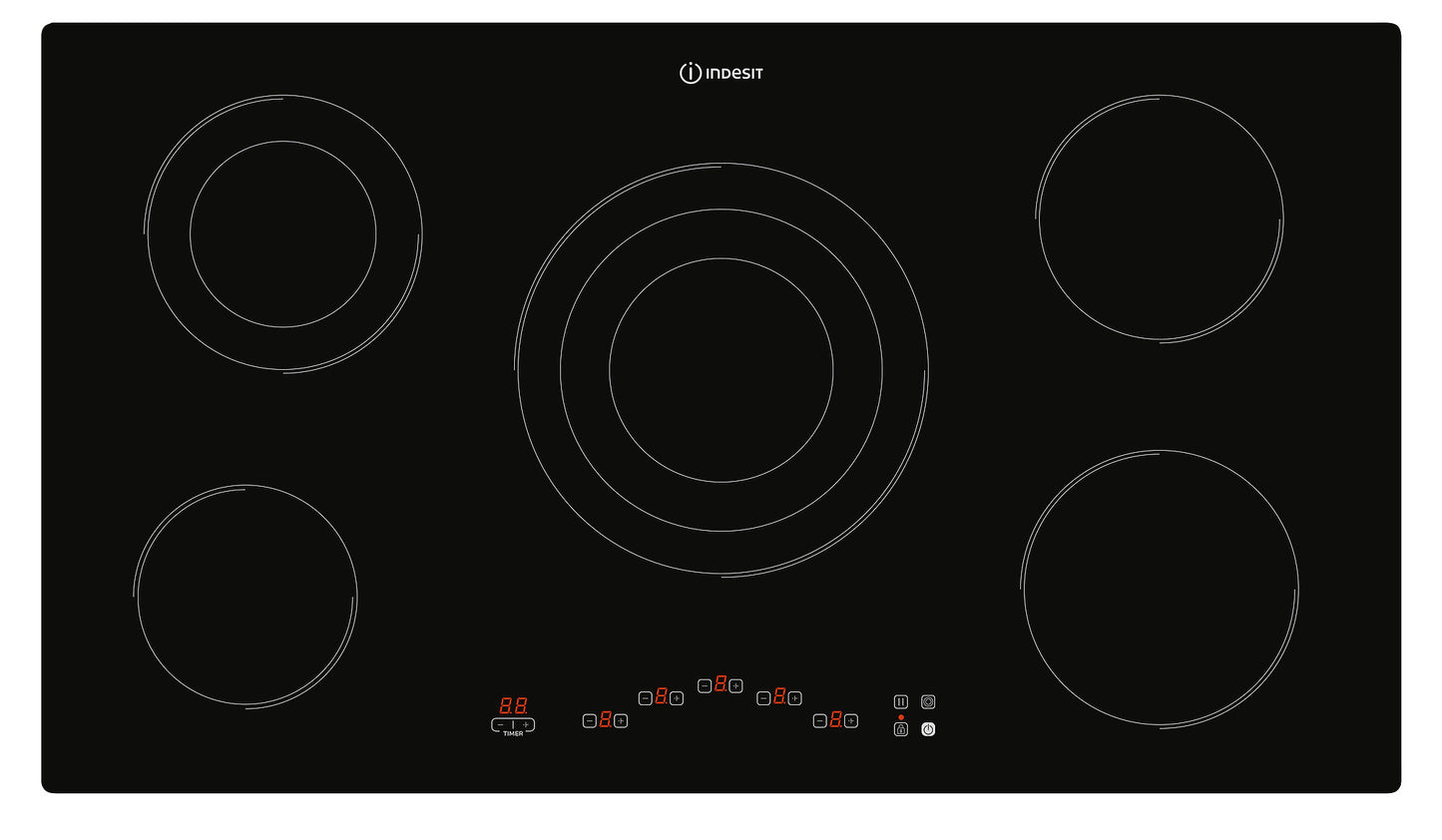 Indesit Built-in Ceramic Hob RI9112BI Black 90cm